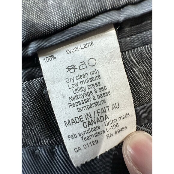 John Varvatos Blazer Sport Coat Men 40L Gray Wool Plaid Jacket Two Button USA - Picture 15 of 16